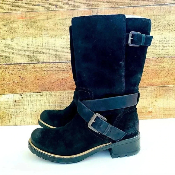 NWT Clarks Suede Lallana Beat Black Boots - Picture 3 of 10
